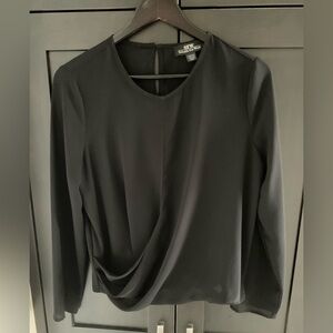 ✅ 2/$20 SFW Rich Black Women's Blouse Made in Italy Sz S EUC Minimalist Classic